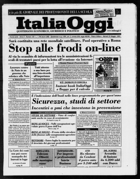 Italia oggi : quotidiano di economia finanza e politica